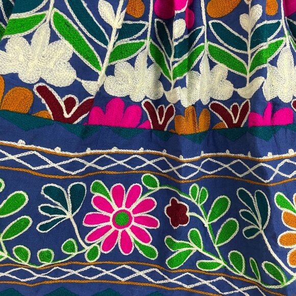 NWT All Things Mochi Womens Small Floral Embroidered Mini Skirt 100% Cotton - Picture 4 of 10